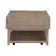 Pemberly Row Cocktail Table with 2 Drawers and Casters in Brown