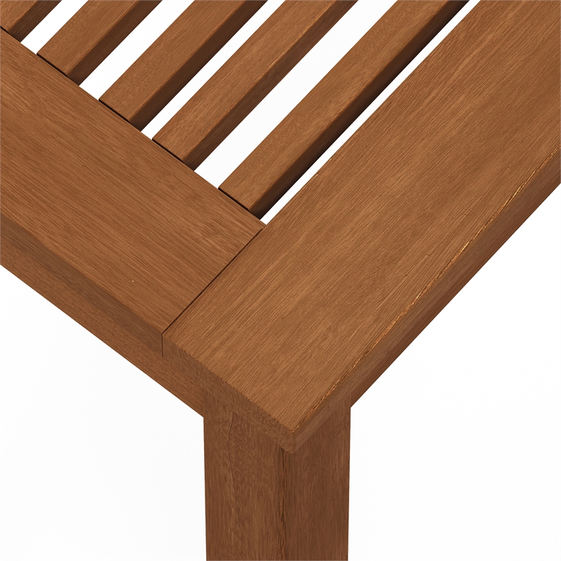 Pemberly Row Outdoor Bench with Backless 330 lbs Capacity in Light Wood