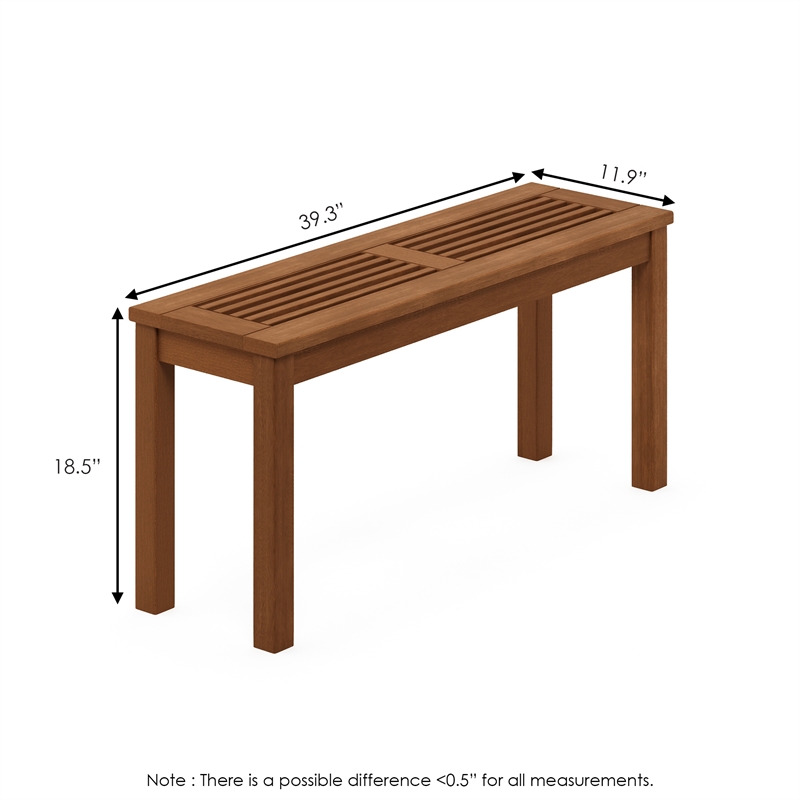Pemberly Row Outdoor Bench with Backless 330 lbs Capacity in Light Wood