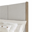 Pemberly Row King Upholstered Panel Headboard with Wood Accents in Brown
