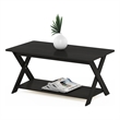 Pemberly Row Coffee Table with X-Shaped Legs in Black Espresso