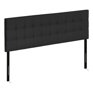 Pemberly Row King Upholstered Tufted Headboard in Plain Black
