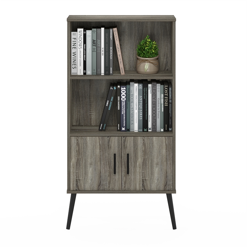 Pemberly Row Storage Cabinet with Doors and Legs in Grey Oak