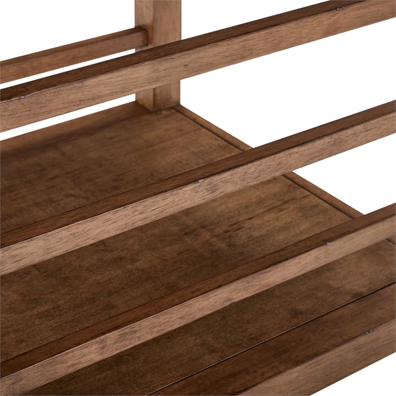 Pemberly Row 3 Piece Cocktail and End Table Set with Open Slats in Brown
