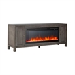 Pemberly Row 78 Inch TV Console with Firebox and Heavy Distressing in Brown