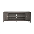Pemberly Row 78 Inch TV Console with Firebox and Heavy Distressing in Brown