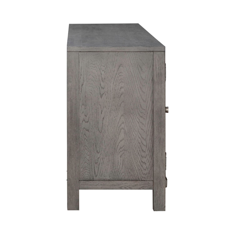 Pemberly Row 78 Inch TV Console with Firebox and Heavy Distressing in Brown