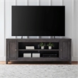 Pemberly Row 78 Inch Fireplace TV Console with Washed Brass Hardware in Brown