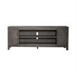 Pemberly Row 78 Inch Fireplace TV Console with Washed Brass Hardware in Brown