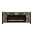 Pemberly Row 78 Inch TV Console with Firebox and Dark Pewter Frame in Brown