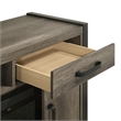 Pemberly Row 78 Inch TV Console with Firebox and Dark Pewter Frame in Brown