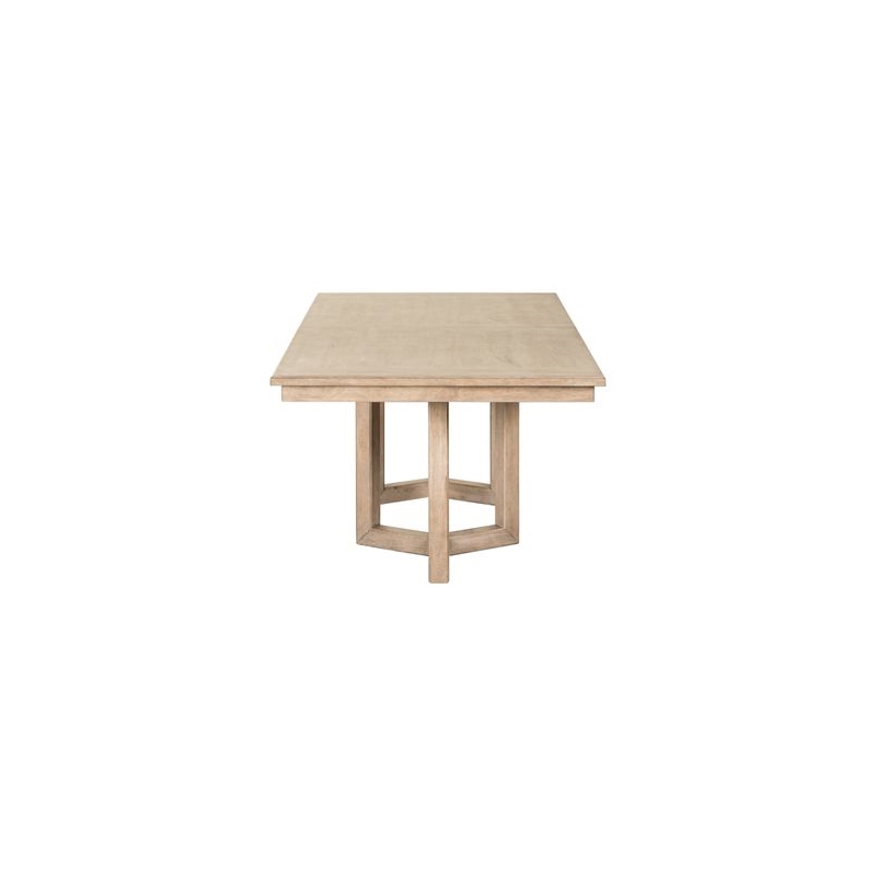 Pemberly Row Double Pedestal Dining Table with 18 Inch Leaf in Brown