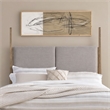 Pemberly Row King Upholstered Poster Headboard with Tapered Posts in Brown