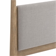 Pemberly Row King Upholstered Poster Headboard with Tapered Posts in Brown