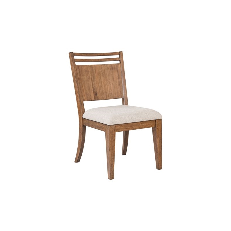 Pemberly Row Panel Back Side Chair with Slatted Crown Accent in Brown