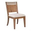 Pemberly Row Panel Back Side Chair with Slatted Crown Accent in Brown