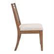 Pemberly Row Panel Back Side Chair with Slatted Crown Accent in Brown