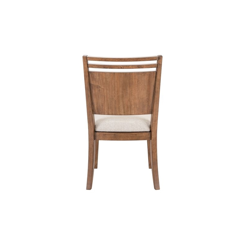 Pemberly Row Panel Back Side Chair with Slatted Crown Accent in Brown