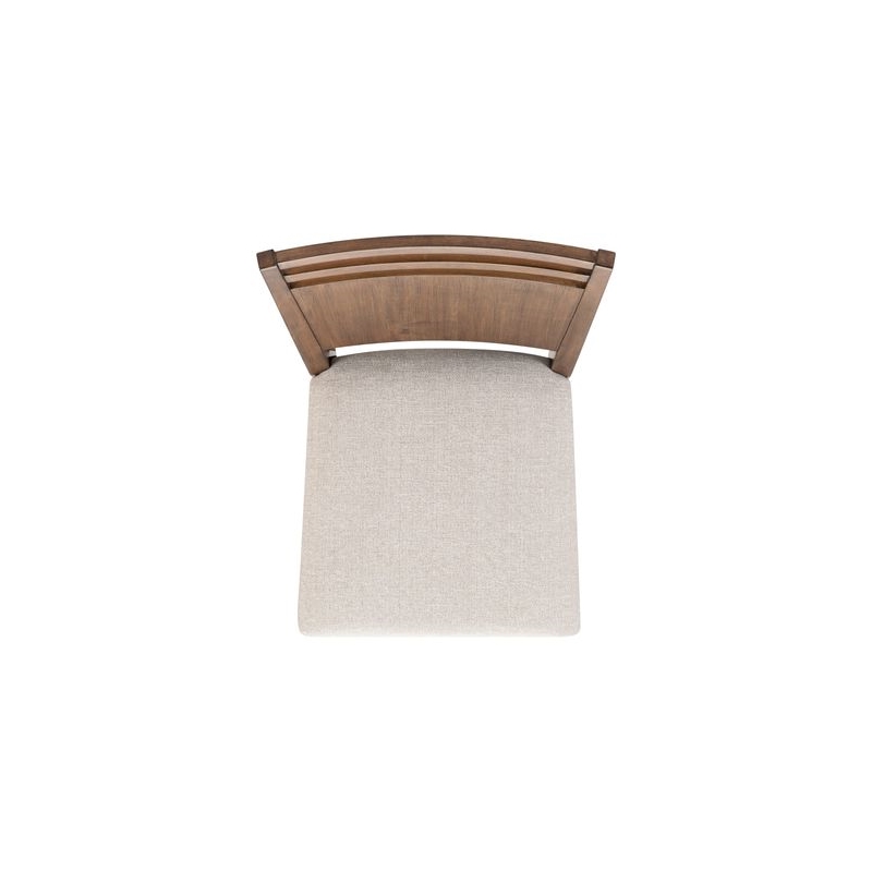 Pemberly Row Panel Back Side Chair with Slatted Crown Accent in Brown