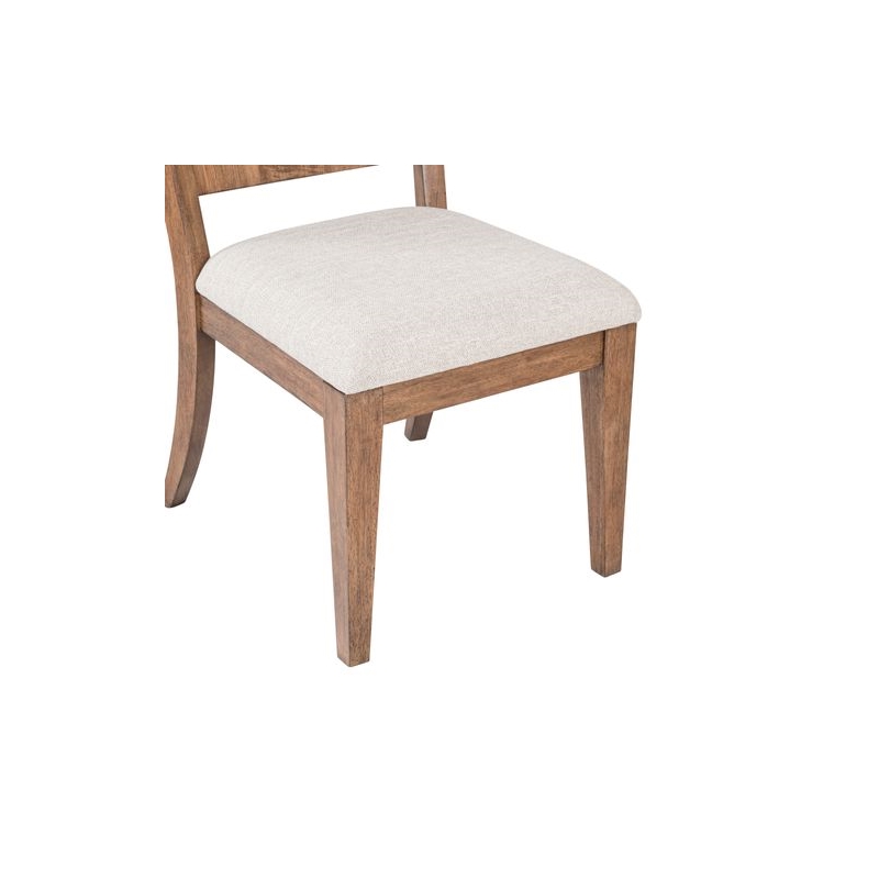 Pemberly Row Panel Back Side Chair with Slatted Crown Accent in Brown