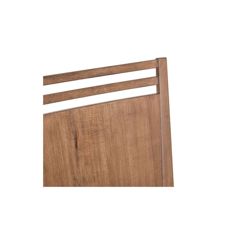 Pemberly Row Panel Back Side Chair with Slatted Crown Accent in Brown