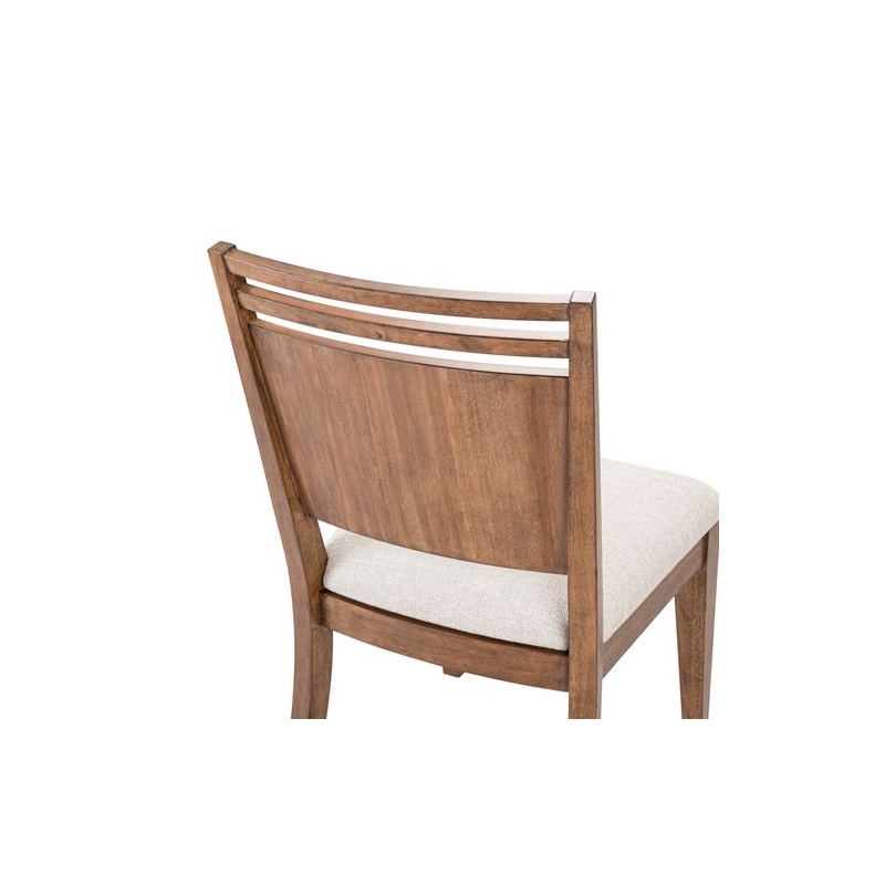 Pemberly Row Panel Back Side Chair with Slatted Crown Accent in Brown