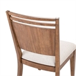 Pemberly Row Panel Back Side Chair with Slatted Crown Accent in Brown