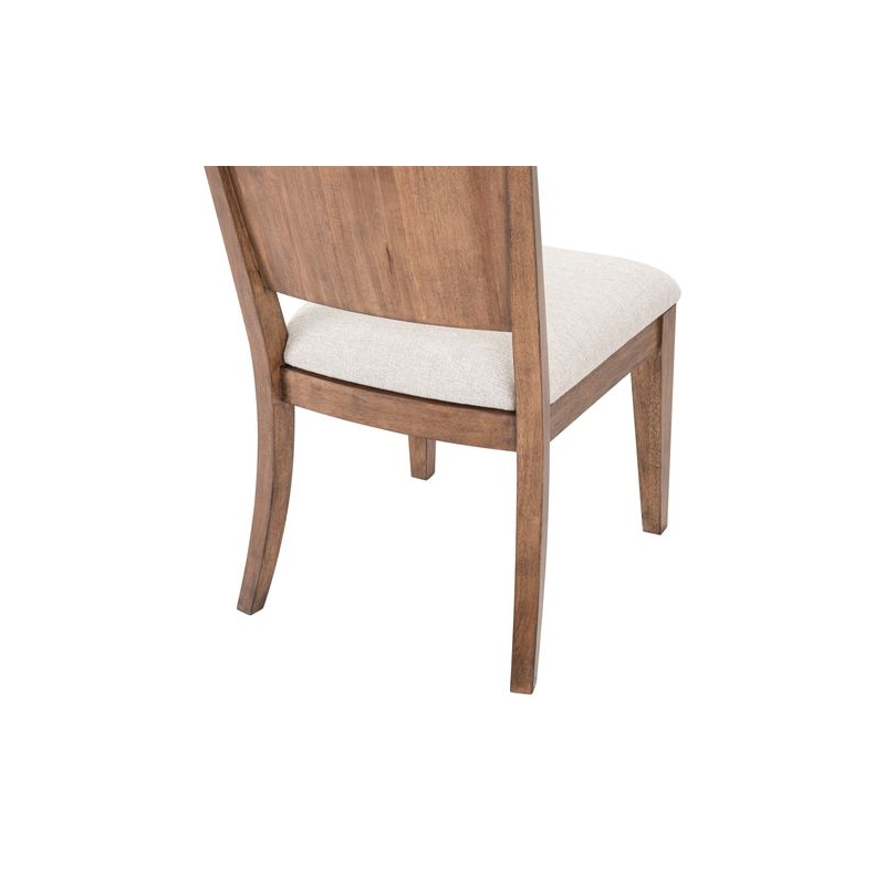 Pemberly Row Panel Back Side Chair with Slatted Crown Accent in Brown