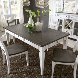 Pemberly Row 5 Piece Rectangular Table Dining Room Set in White