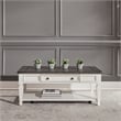 Pemberly Row Rectangular Cocktail Table with Drawer and Casters in White