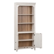 Pemberly Row Bookcase with Adjustable Shelves and Planked Doors in White