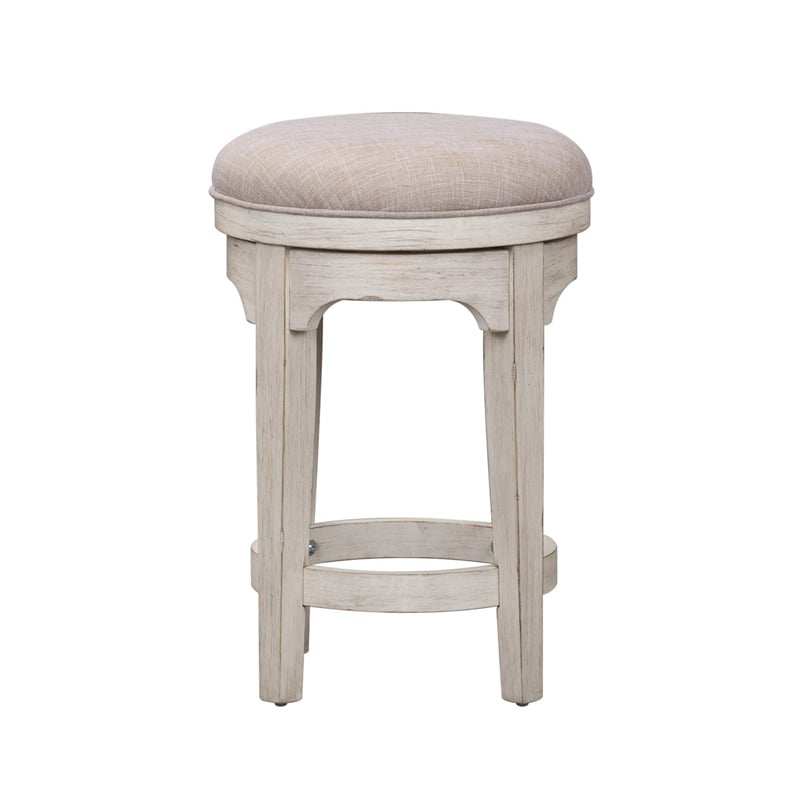 Pemberly Row 4 Piece Console Table Set with Swivel Stools in White