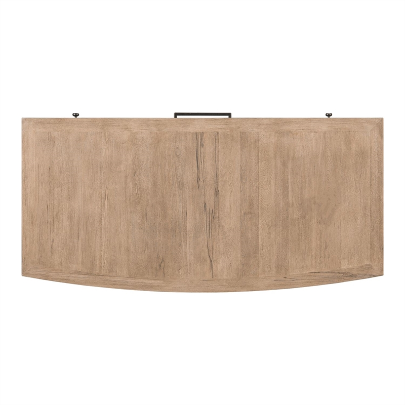 Pemberly Row Jr Executive Desk with Locking File Drawers in Brown
