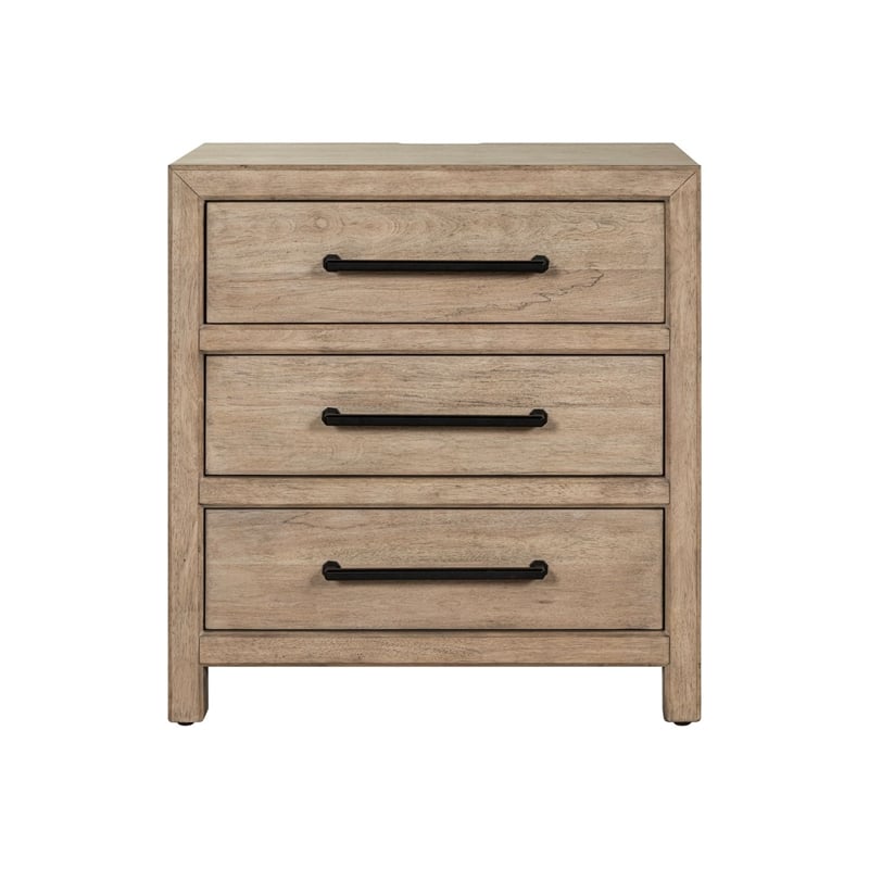 Pemberly Row Nightstand with Charging Station in Barley Buff Finish