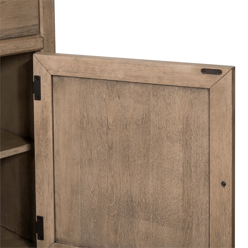 Pemberly Row 82 Inch TV Console with Picture Frame Molding in Rustic Brown