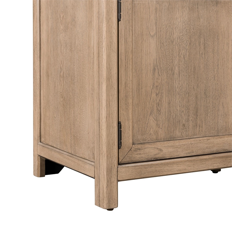 Pemberly Row 82 Inch TV Console with Picture Frame Molding in Rustic Brown