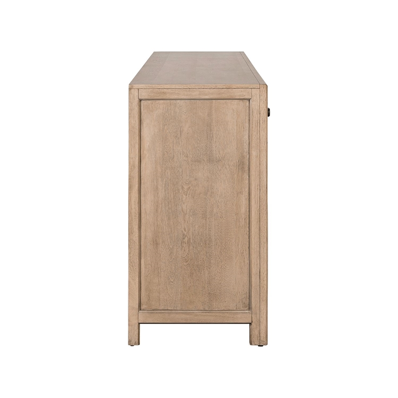 Pemberly Row 82 Inch TV Console with Picture Frame Molding in Rustic Brown