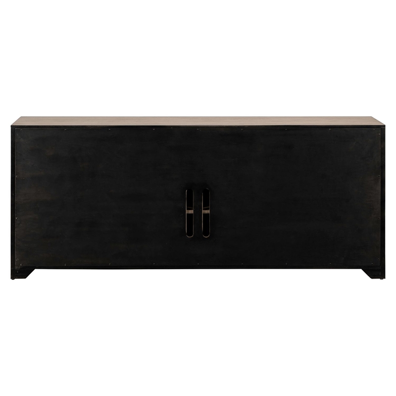 Pemberly Row 82 Inch TV Console with Picture Frame Molding in Rustic Brown