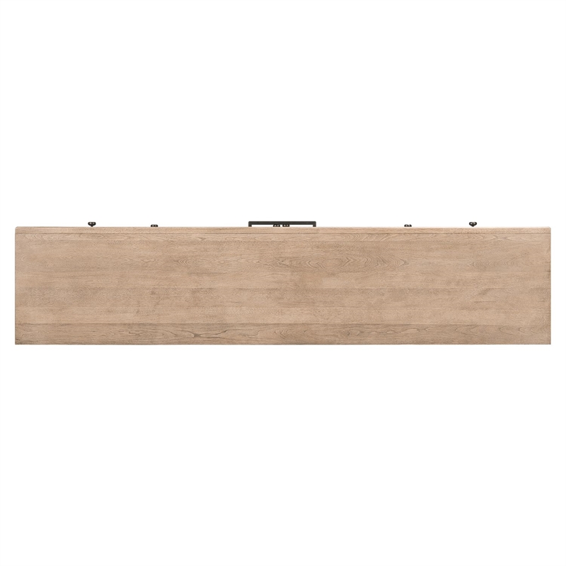 Pemberly Row 82 Inch TV Console with Picture Frame Molding in Rustic Brown