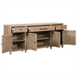 Pemberly Row 82 Inch TV Console with Picture Frame Molding in Rustic Brown
