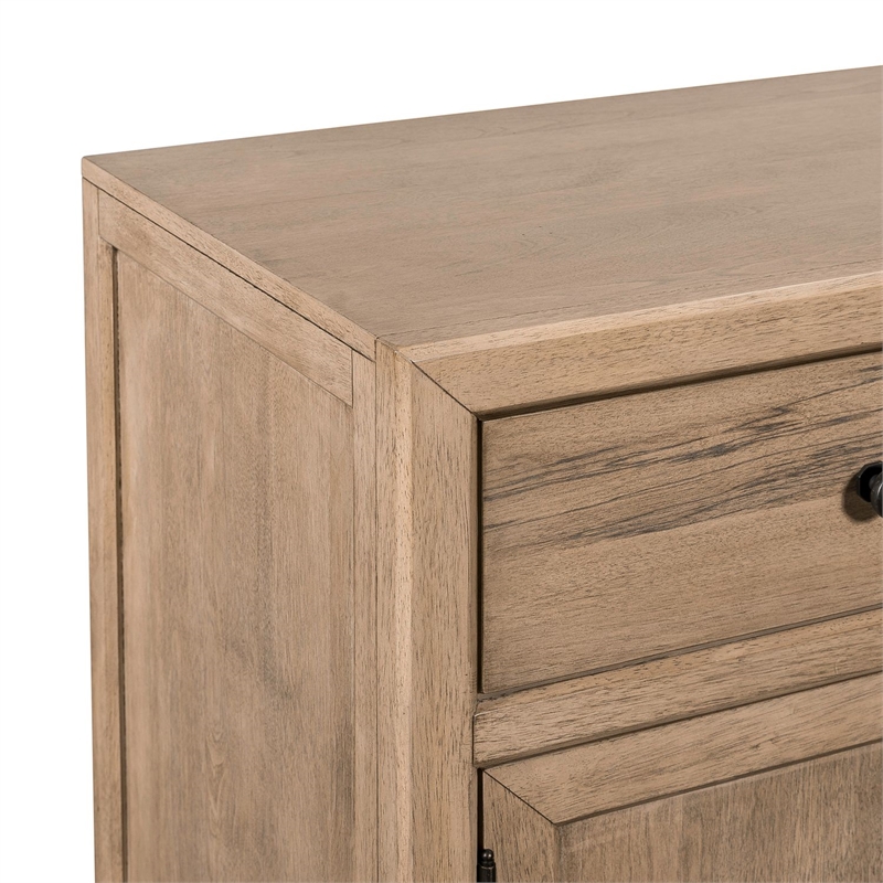 Pemberly Row 82 Inch TV Console with Picture Frame Molding in Rustic Brown