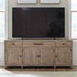 Pemberly Row 82 Inch TV Console with Picture Frame Molding in Rustic Brown