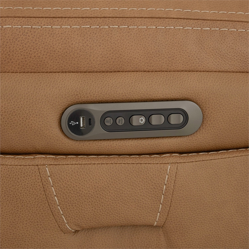 Pemberly Row Power Reclining Sofa with Heat and Massage in Brown