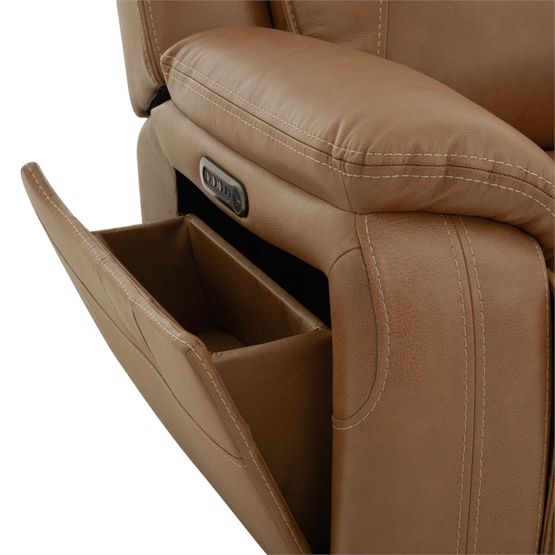 Pemberly Row Power Reclining Sofa with Heat and Massage in Brown