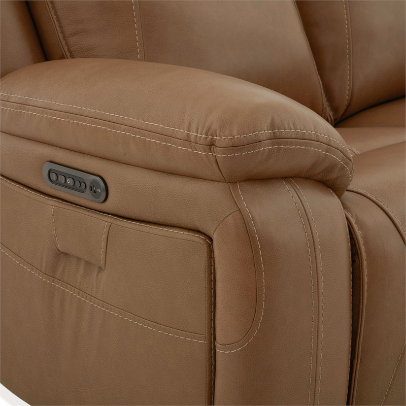 Pemberly Row Power Reclining Sofa with Heat and Massage in Brown