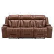 Pemberly Row Zero Gravity Power Sofa with Bluetooth and iTable in Brown