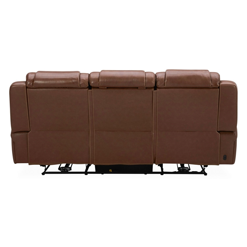 Pemberly Row Zero Gravity Power Sofa with Bluetooth and iTable in Brown