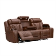 Pemberly Row Zero Gravity Power Sofa with Bluetooth and iTable in Brown