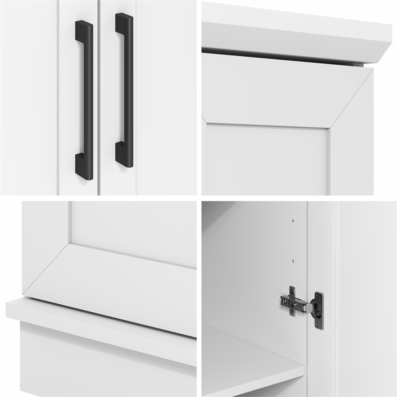 Pemberly Row Storage Kitchen Cabinet with 2 Doors 23W in White