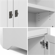 Pemberly Row Open Kitchen Cabinet with Doors and 3 Shelves in White